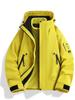 Skijacke Set: Schwarz-Gold-Fleece Warme Innenlage mit 75D Doppelwarp-Schuss, Drei-in-Eins-Design für Paare