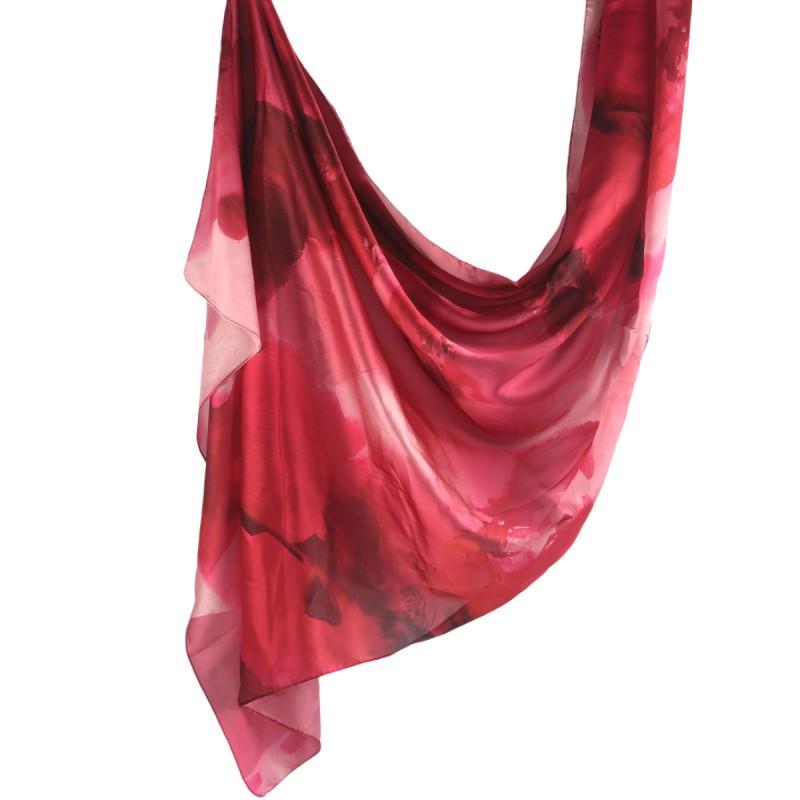 Silk Printed Scarf Wrap Shawl Ethnic Style Marble Lightweight Versatile Accessory Women