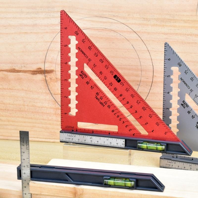 Multipurpose Triangle Ruler Double Sided for Angle/Depth/Cylinder High Precision Aluminum Alloy Triangle Ruler Tool