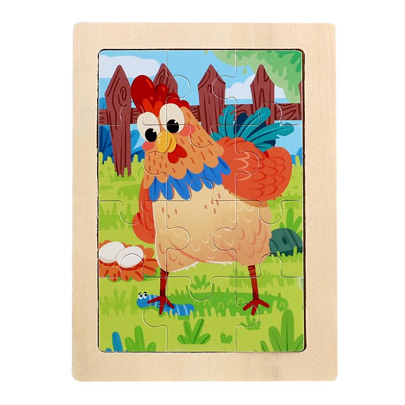 Early Education Wooden 20-Piece Puzzle Board for Infants and Young Children (Ages 0-6)