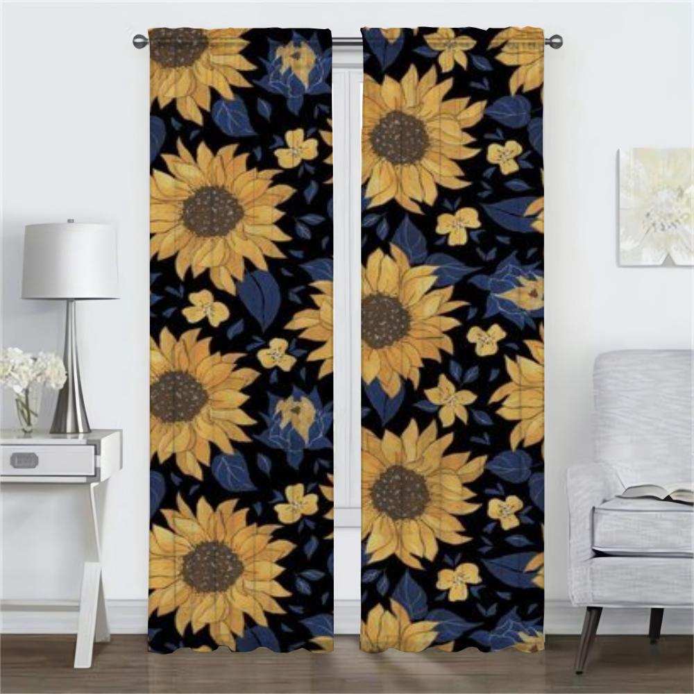 Modern Living Room Curtains for Camera Flower Partition Shades Blackout Curtain Tulle for Bedroom Curtains 2 Pieces Kitchen Home