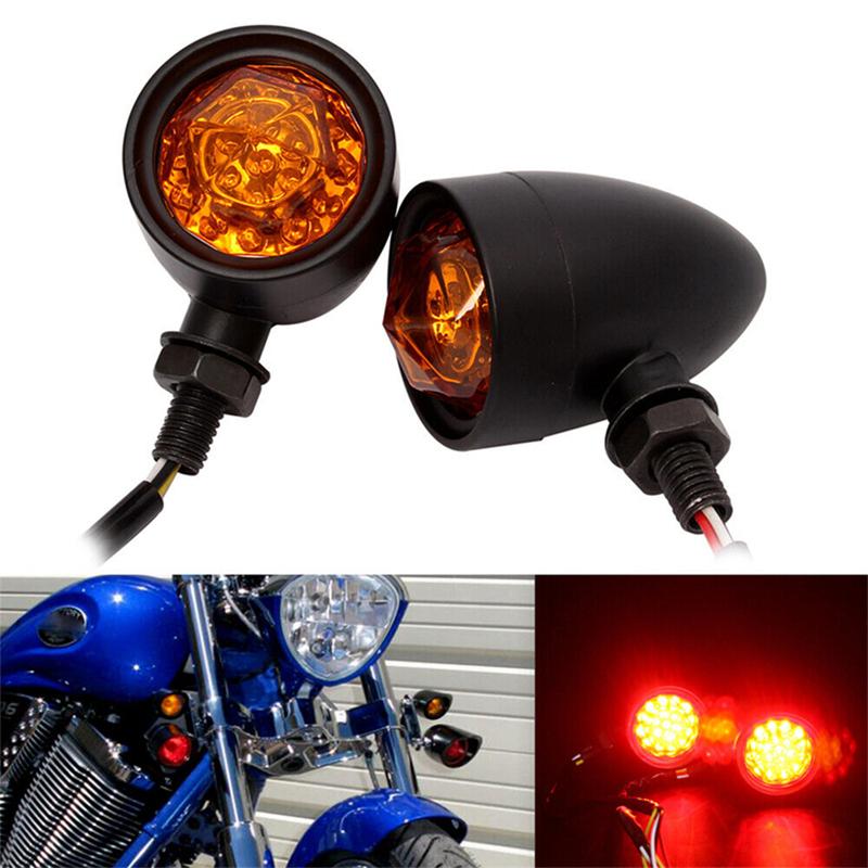 2pcs Motorcycle Led Turn Signal Lights DRL Light Flasher Indicator Blinker LED Brake Running Lamp 10mm