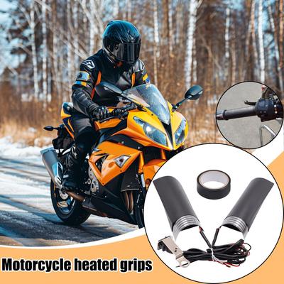 ATV Heated Grips 12v Waterproof Fast Heating Winter Motorcycle Grip Covers For Dirt Bike Scooter Winter Cold Weather Driving