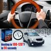 Leather Steering Wheel Cover Fast Heating Adapt Fit Car Steering Wheel Cover Against Slip Soft Fabric for Vehicle
