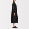 MUJI Women's Linen Washed Long Sleeve Shirt Dress, Black, Size Small, BC2LDA5S