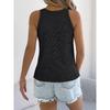 2026 Summer Casual Solid Color Hollow Sleeveless Knit Top Elegant Vacation Blouse