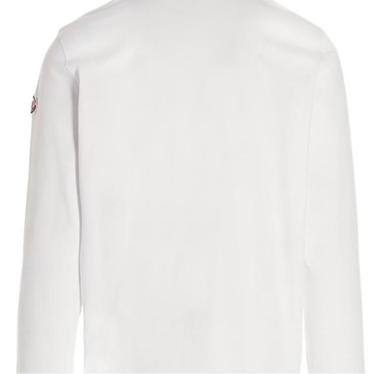 Moncler Geometric Pattern Pullover Crew Neck Long Sleeve T-Shirt Men Tops White 8D000058390T001