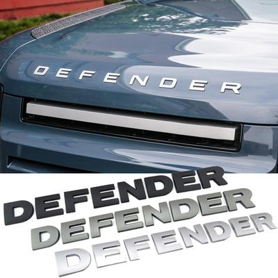 Car Front Hood 3D ABS Letters Logo Nameplate Sticker For La+nd Ro+ver Defe+nder Head Emblem Trim Decals Replace Accessories