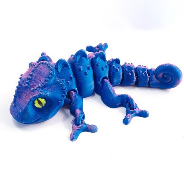 

3D Printing Chameleon Figures Multi-joint Movable Simulation Eyes for Home Accessories Kids Toys Gift Living Room Decoration