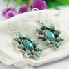 Arizona Turquoise Sterling Silver Dangle Earrings: Cluster Jewelry