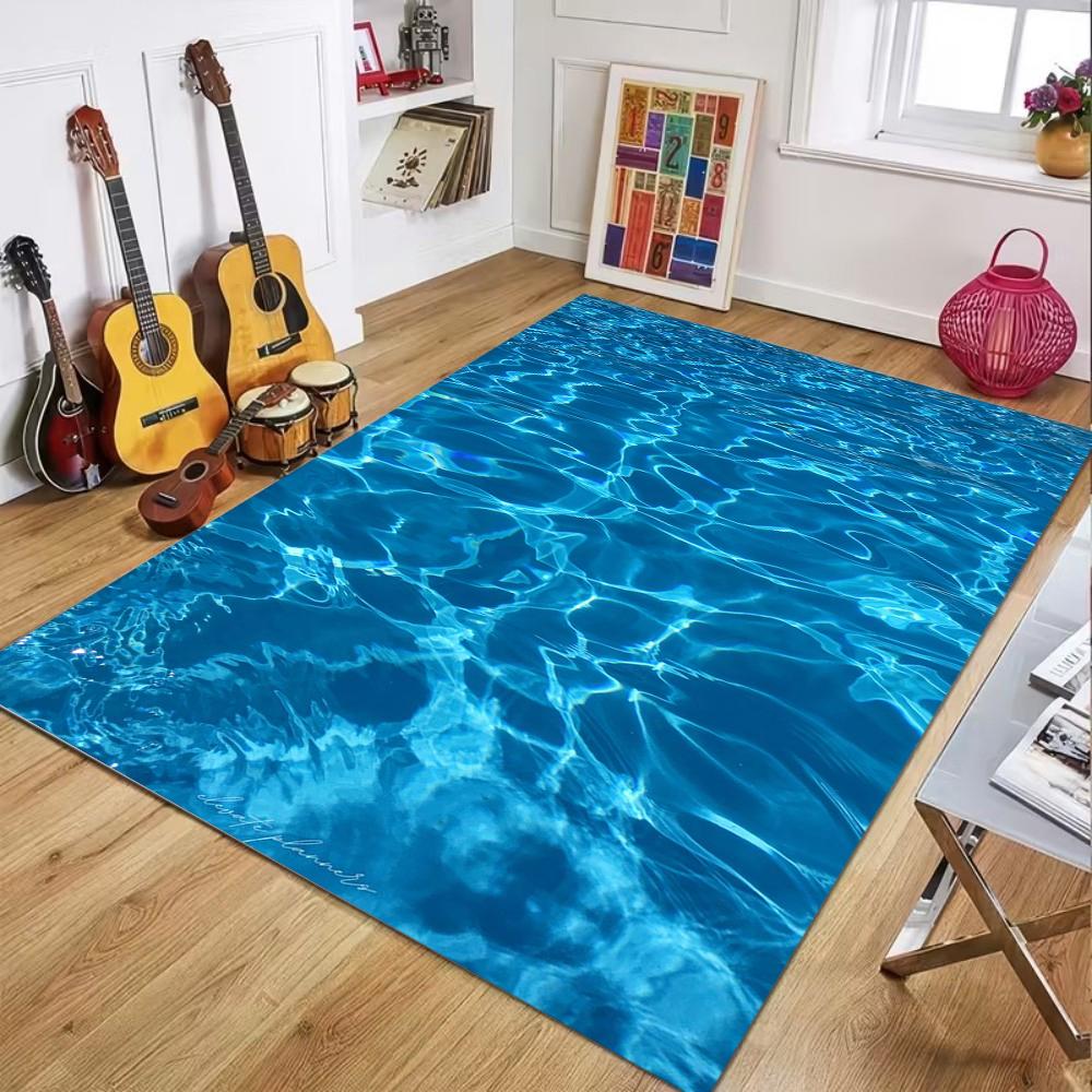 Summer Cool Sea Wave Carpet for Living Room Sofa Decor Rugs Bedroom Rug Kitchen Coffee Table Mat Vacation Home Rug Hallway Rug