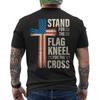 Stand for The Flag Kneel for The Cross US Flag Christian ON BACK Unisex T-Shirt