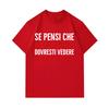 Men's 100% Cotton Crew Neck Short Sleeve T-Shirt, Funny Italian Slogan Printed Casual Loose Tee, Comfortable Breathable Daily Wear Top for Men