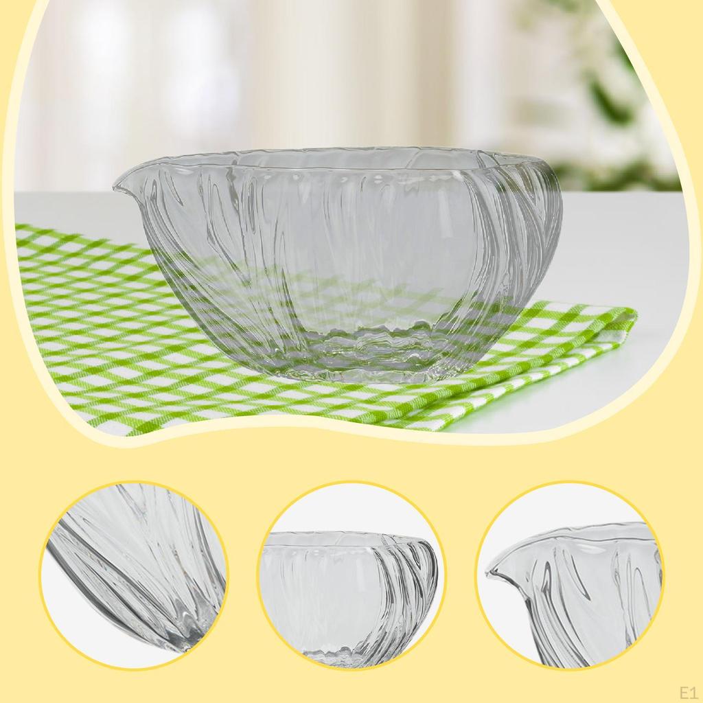 Glass Matcha Bowl with Pouring Spout,Matcha Chawan 240ml,Household Authentic Japanese Tea Ceremony