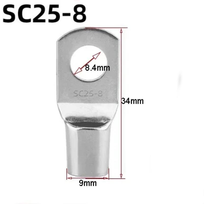 5/10 Pcs Tinned Copper Cable Lugs  Set Crimp Terminals Wire Welding Cable Connectors Suit SC16-6~SC35-12 Soldering Kit Bare Terminal