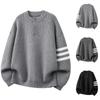 2025 Men's High-End Casual Round Neck Knit Sweater - Autumn/Winter Collection