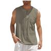 New Men's Sleeveless Top with Tie Up Stand Collar Pullover Shirt