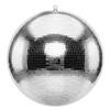 Mirror Disco Ball 600 Mm Silver Reflective Ball with Hanging Ring, for Party Home Decoration Stage Props DJ Dance Club, 2 Mirror Tile Sizes, Reflects