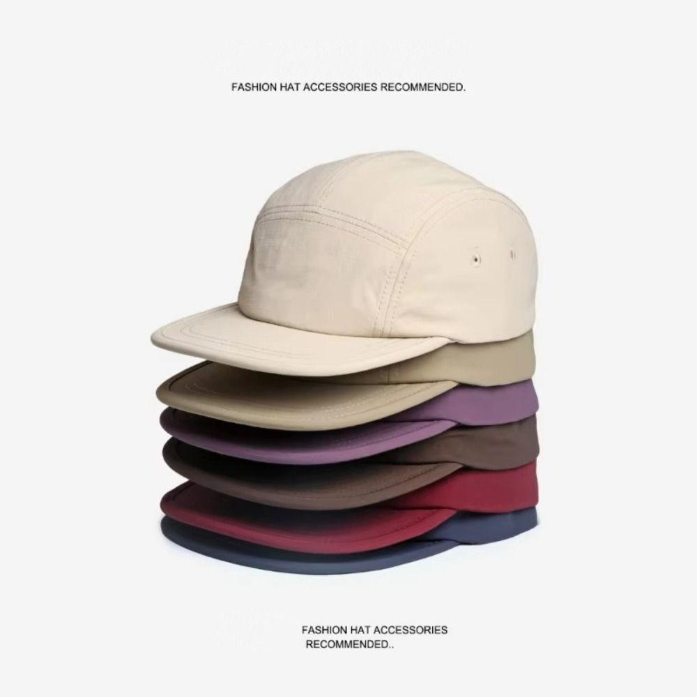 Quick-drying Five-panel Hats Short Brim Sunscreen Retro Cap Baseball Caps  Men and Women
