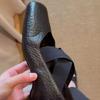 Sheepskin Version~ Minimalist Ballet Style Cross Belt Fashion Single Shoes Women's Leather Comfortable Soft Sole One Pedal Shallow Mouth Single Shoes