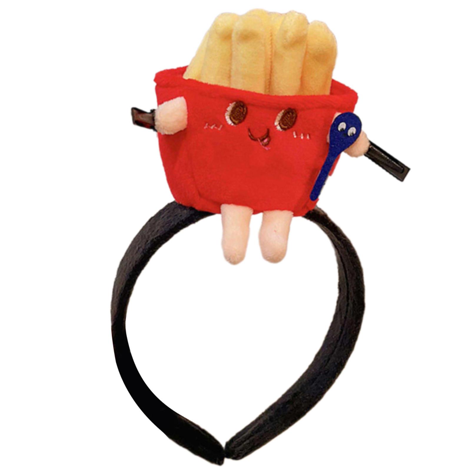 

Lovely Hamburger Hairhoop Cartoon Plush Hairband Funny Party Gathering Headdress Women Face Washing Headband for Casual 1