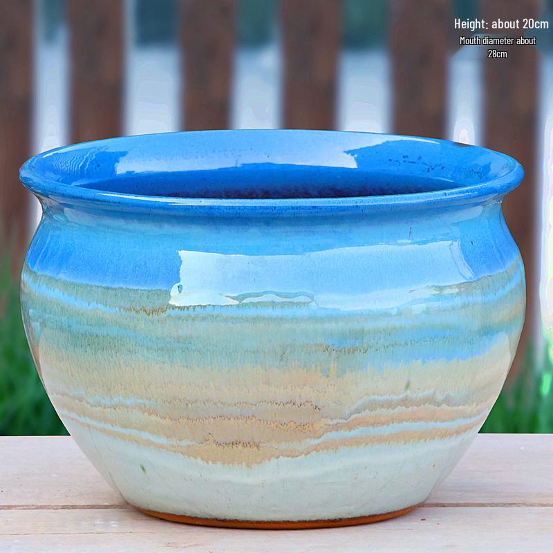 Minimalist Large Coarse Pottery Flower Pot for Succulents and Green Plants