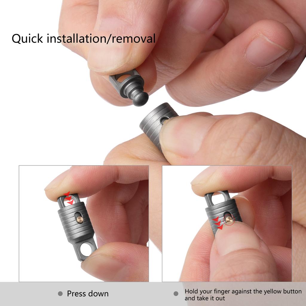 Durable Titaniums Alloy Keychain Accessory With 360 Degree Rotation And Secure Locking Mechanism For Keys
