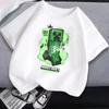 Miner Crafted Child Round Neck Cotton T-Shirt Game Themed Print Short Sleeve Top Casual Tees for Boys Summer Clothing Kids Gifts