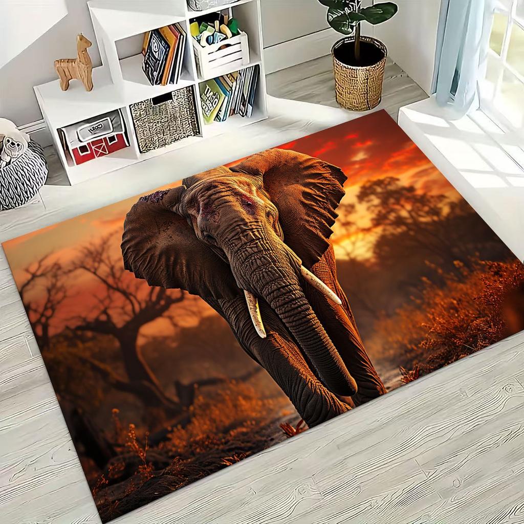 27 Stil Weisheit Elefant Cartoon Teppich für Schlafzimmer Wohnzimmer Sofa Zuhause Fußmatte Dekor,Große Kinder Spiel Anti-Rutsch Bodenmatte Geschenk