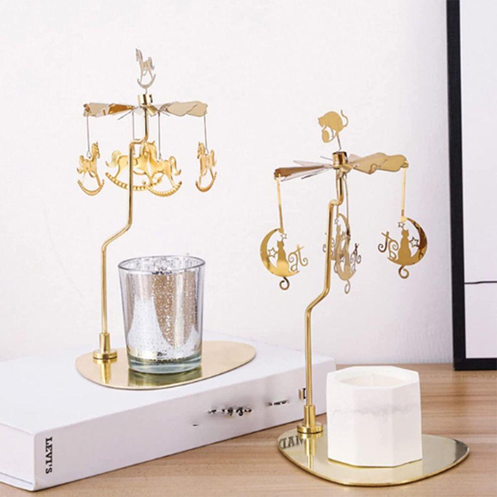 Candle Rotary Holder Rotating Candle Holder Candle Stick Holder Tray Carousel Candle Spinner