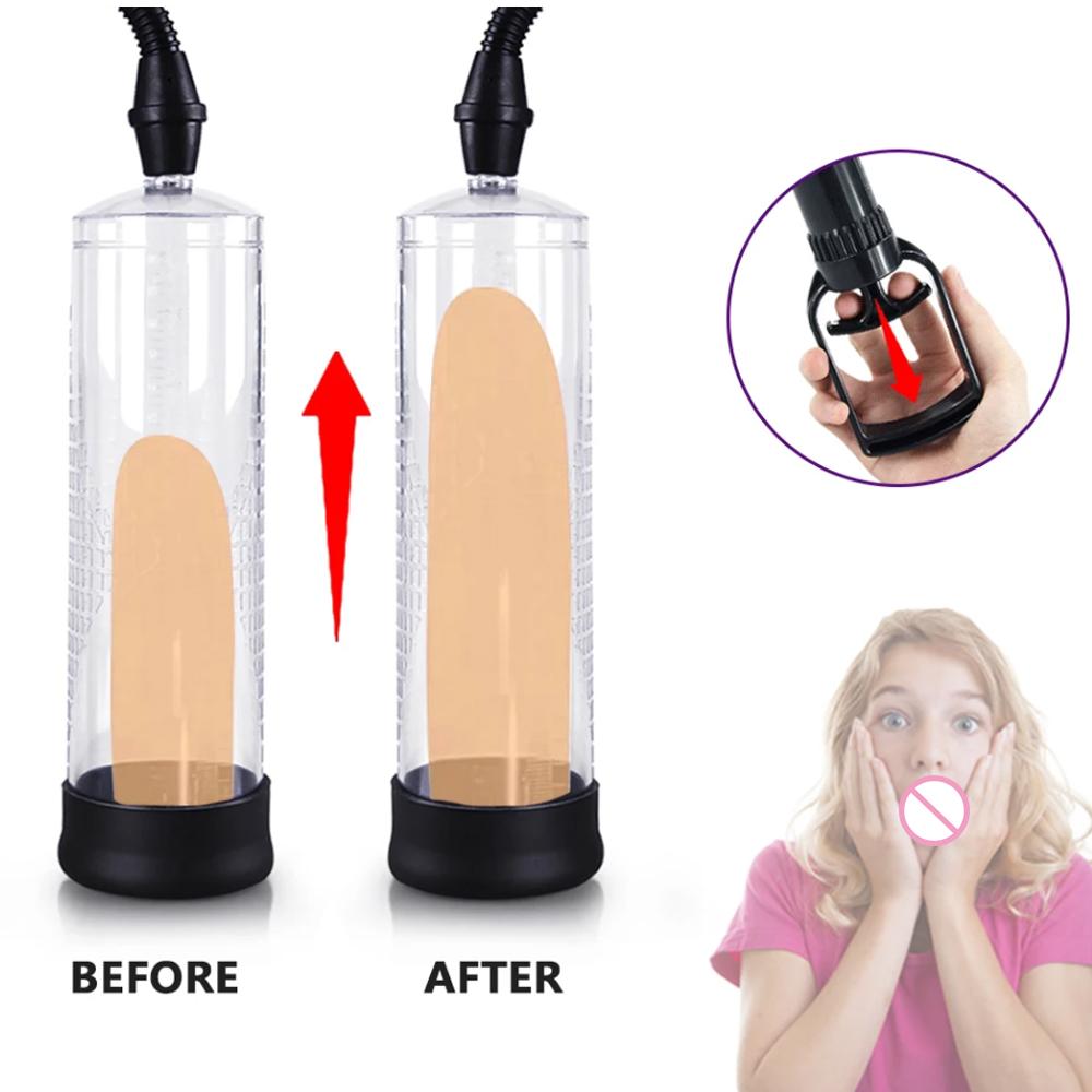 Sex Toys for Men Penis Pump Penis Extender Vacuum Pump Penis Enlargement Enhancer Male Masturbator Dick Trainer Massager Ring 18