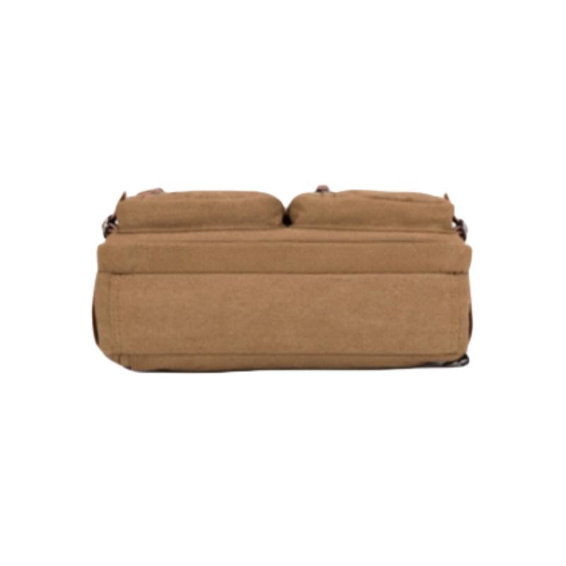 Retro forretningskoffert for menn Enkel ensfarget Crossbody-veske Fritidsreiseveske Multifunksjonell lerretsveske Kan håndholdt enkel og dobbel skulder