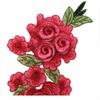 3D Embroidered Sewing On Patches Rose Flower Multicolor Neckline Collar Applique Ethnic Style Craft Flower Patch Sticker