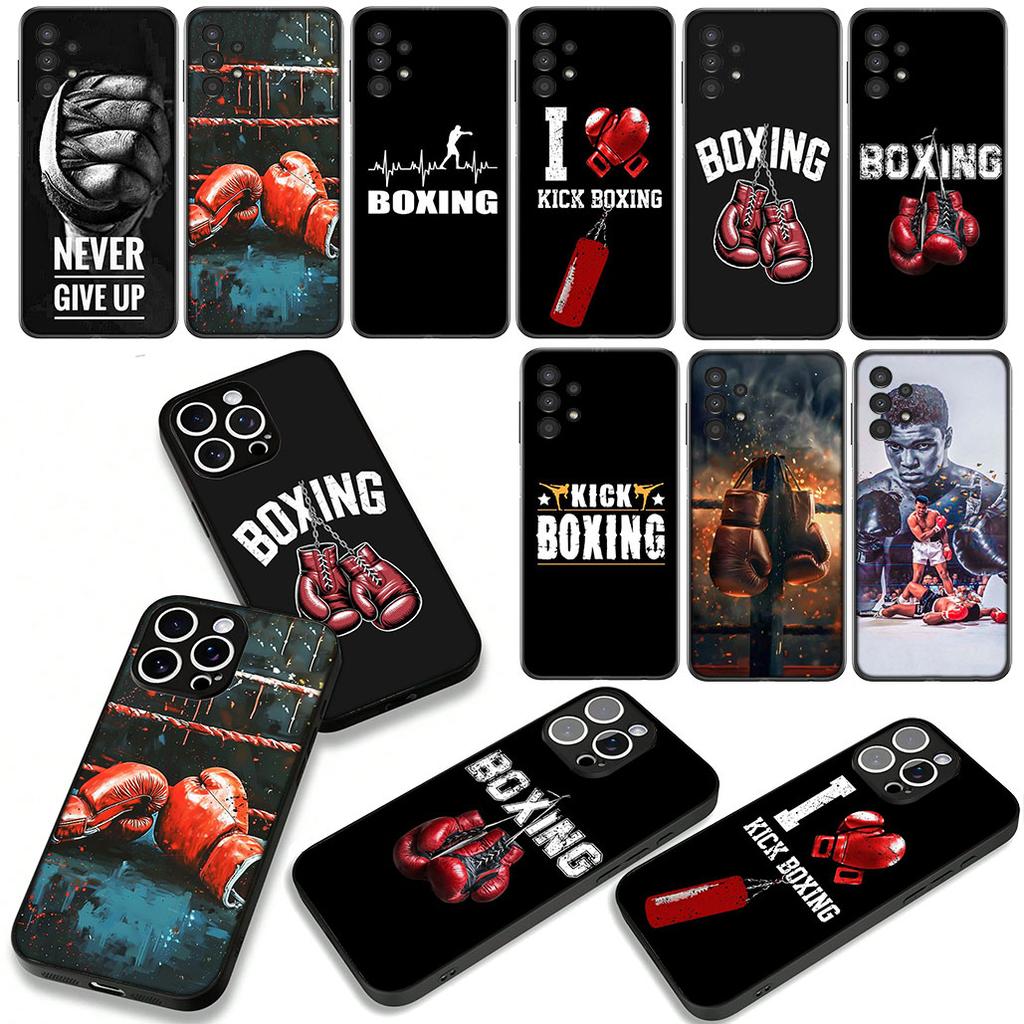 Strong Boxing Gloves Kickboxing Phone Cover Case for Apple iPhone 16 15 14 Plus 13 12 Mini 17 Pro Max + 16E Air 16+ ProMax