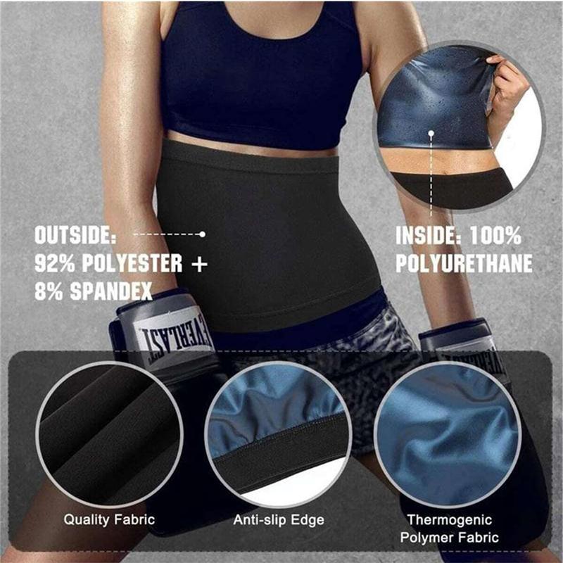 Unisex Waist Trimmer Belly Wrap Sports Sweat Band AB Trainer Workout Body Shaper Tummy Control Slimming Belt for Weight Loss