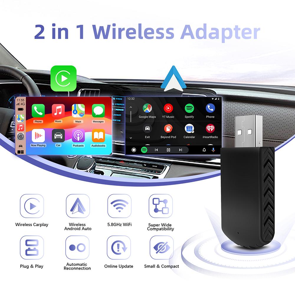 Wired To Wireless CarPlay Adapter for OEM Car Stereo With USB Plug and Play Smart Link  Automatic Connection To CarPlay