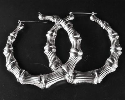 Punk Goud Zilver Kleur Bamboe Hoepel Oorbellen Voor Vrouwen Geometrisch Grote Ronde Cirkel Bamboe Oorbellen Sieraden Hip Hop Feest Sieraden