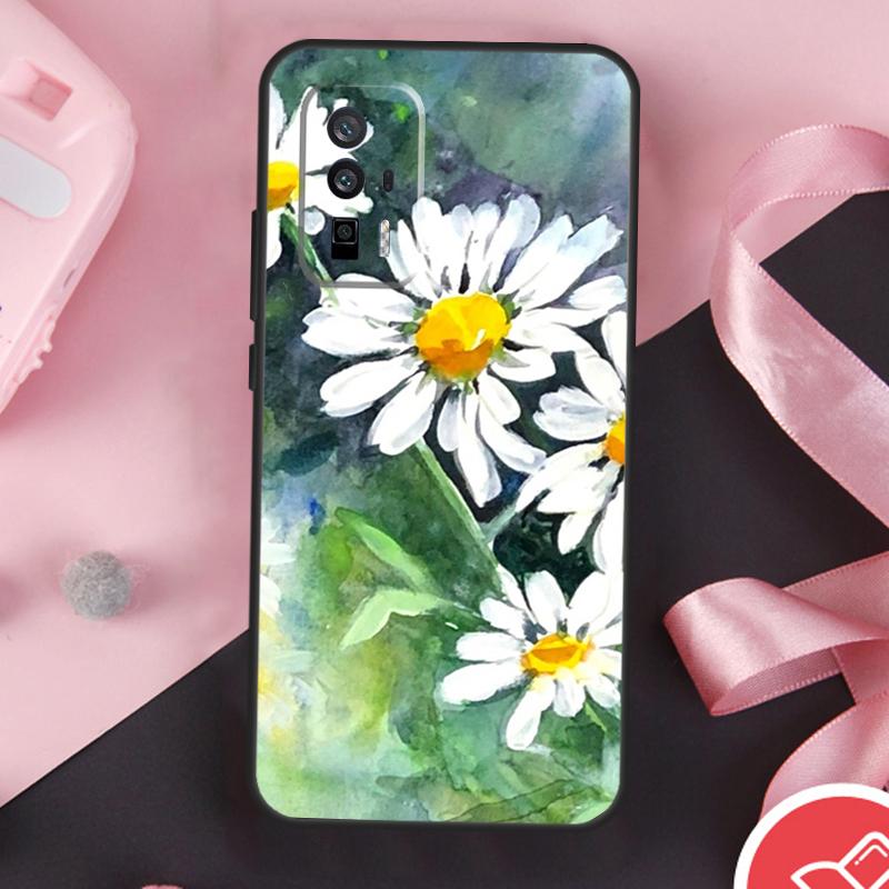 Daisy Watercolor Case For Xiaomi 11T 12T 13T 14T Pro Mi 15 13 14 Ultra POCO X7 Pro X3 X5 X6 F5 F6 F7 Cover