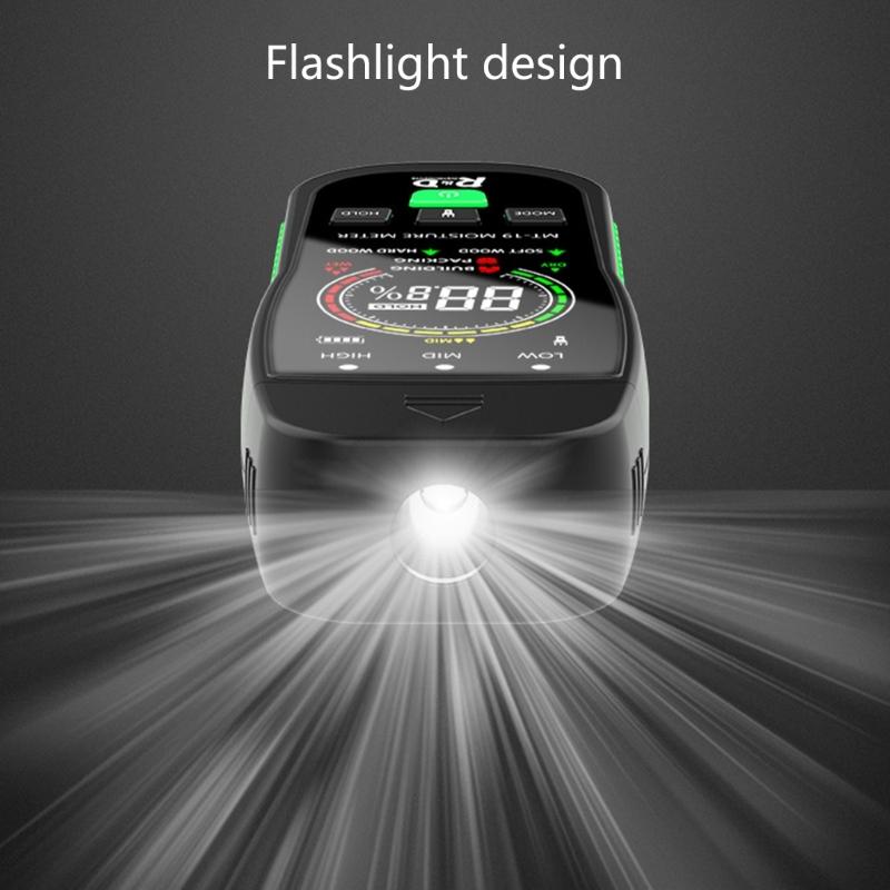 Digital Display Wood Moisture Meter for Wall Floor Building Materials Wood Moisture Inspection Meter with Flashlight