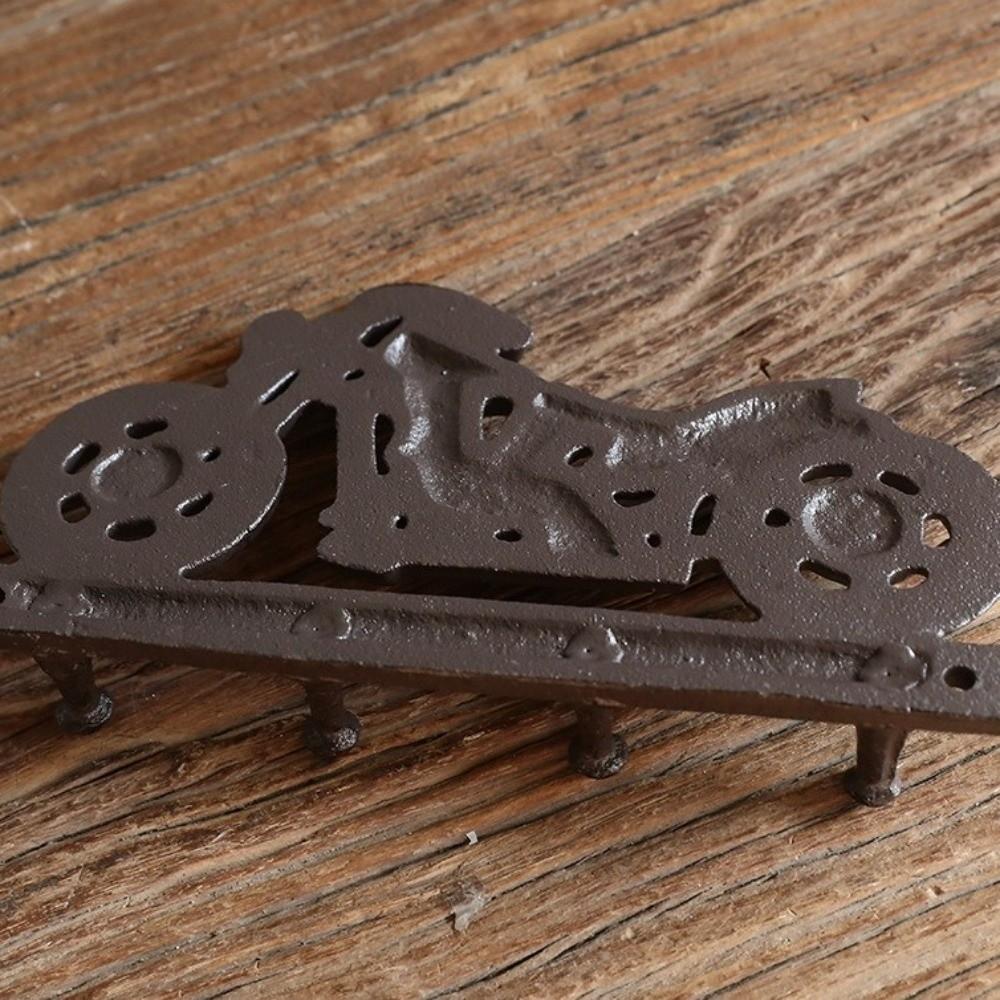 With 4 Hooks Wall Mount Key Holder Retro Tool Storage Rack Multifunctional Coat Hooks  Living Room