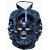 Men's Hoodie Hoodie Hoodie Flame Skull Digital Printed Halloween Style Casual Sports Hoodie Top