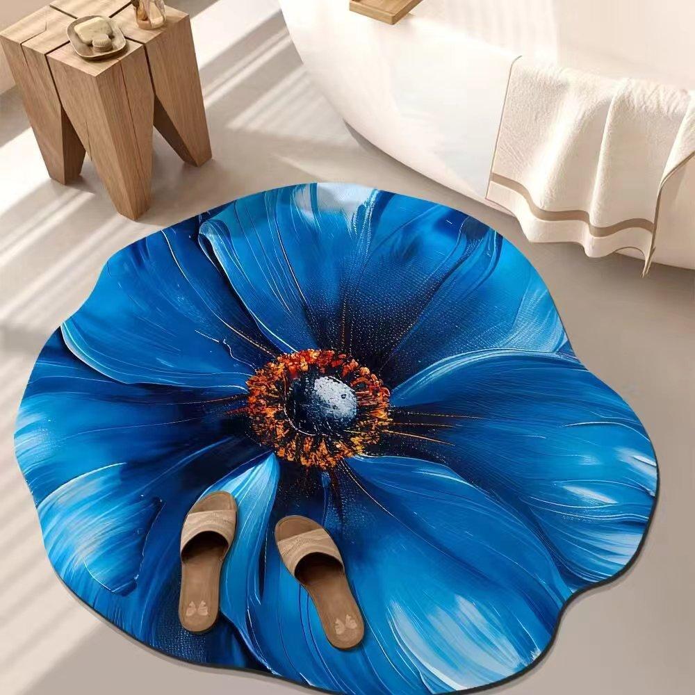 3D Flower Carpet Absorbent Floor Mat Living Room Dressing Room Non Slip Floor Mat Bedroom Bedside Carpet
