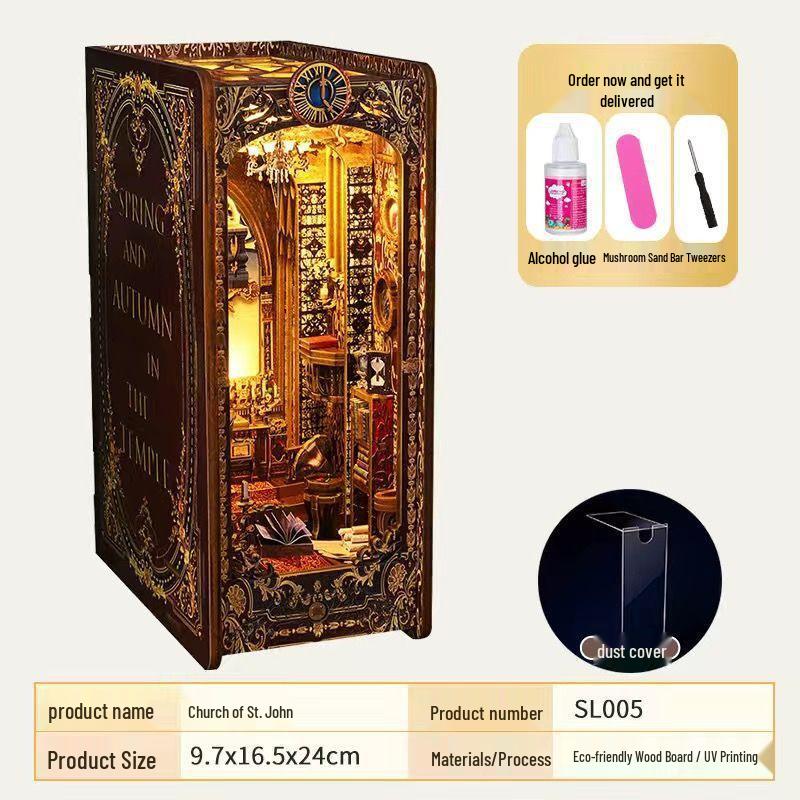 Handmade Retro 3D Stereoscopic Induction Light Book Holder Model