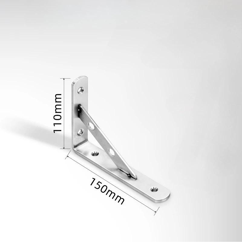 3mm 90° Stainless Steel Corner Bracket - Heavy Duty Wall Support for Shelves Partitions Triangular Layer Board Bracket organizer
