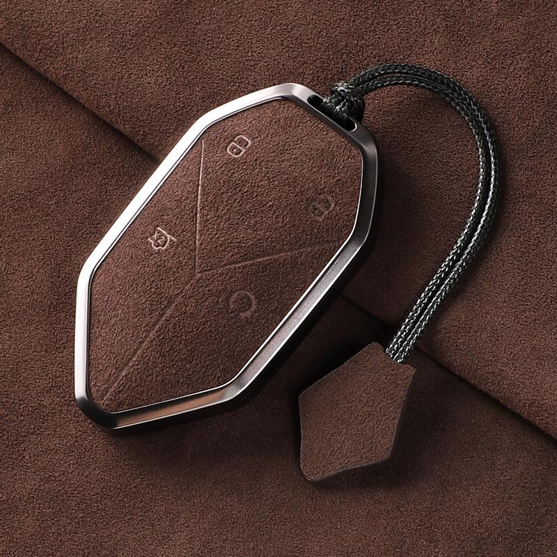 Alcantara Car Key Case Bag For BYD Equation Leopard 5 8 Titanium 7/ Titanium 3 KeyChain Interior Decor Accessories