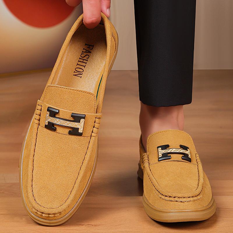 Fashion Men Luxury Brand Mens Slip On Flats All-match Male Comfortable Loafers Men Wedding Dress Shoes Leather Fashion Driving Shoes