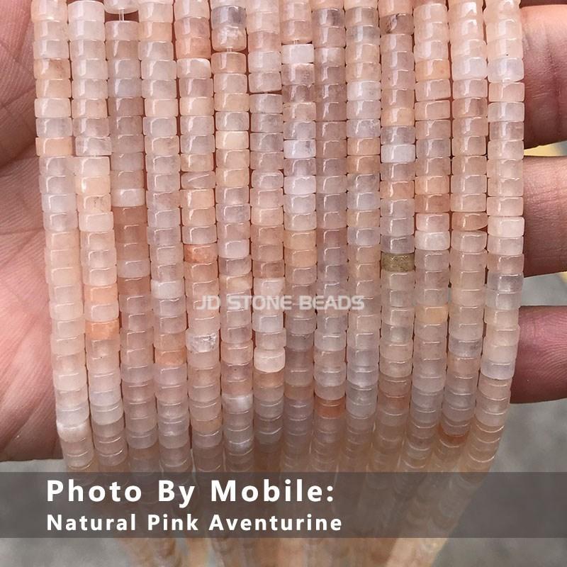 4x2mm Natural Pink Opal Turquoise Jasper Rondelle Beads Cylinder Flat Loose Spacer Bead For Jewelry Making Diy Bracelet Necklace