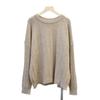 Retro twist crew neck soft waxy knitted sweater top autumn and winter new loose sweater pullover inside women