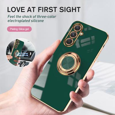 Pokovovanie Ochrana fotoaparátu Silikónové puzdro pre Samsung Galaxy A54 A34 A14 5G A 54 34 14 54A 34A 14A Magnetický držiak do auta Nárazuvzdorný kryt Funda