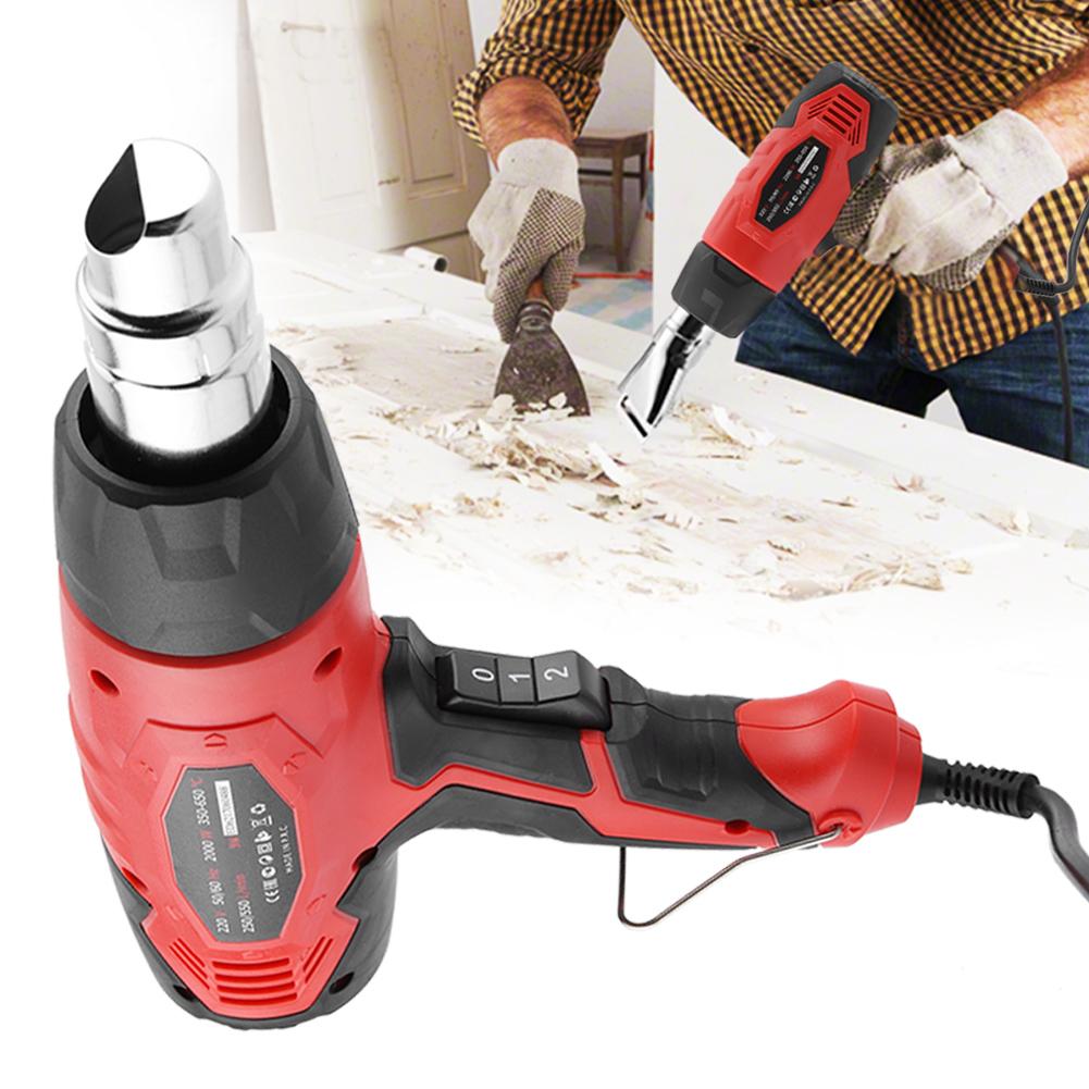 2000W Professional Heat Gun 350 650 Celsius (662 1202 Fahrenheit ) Hot Air Gun with 4 Nozzles